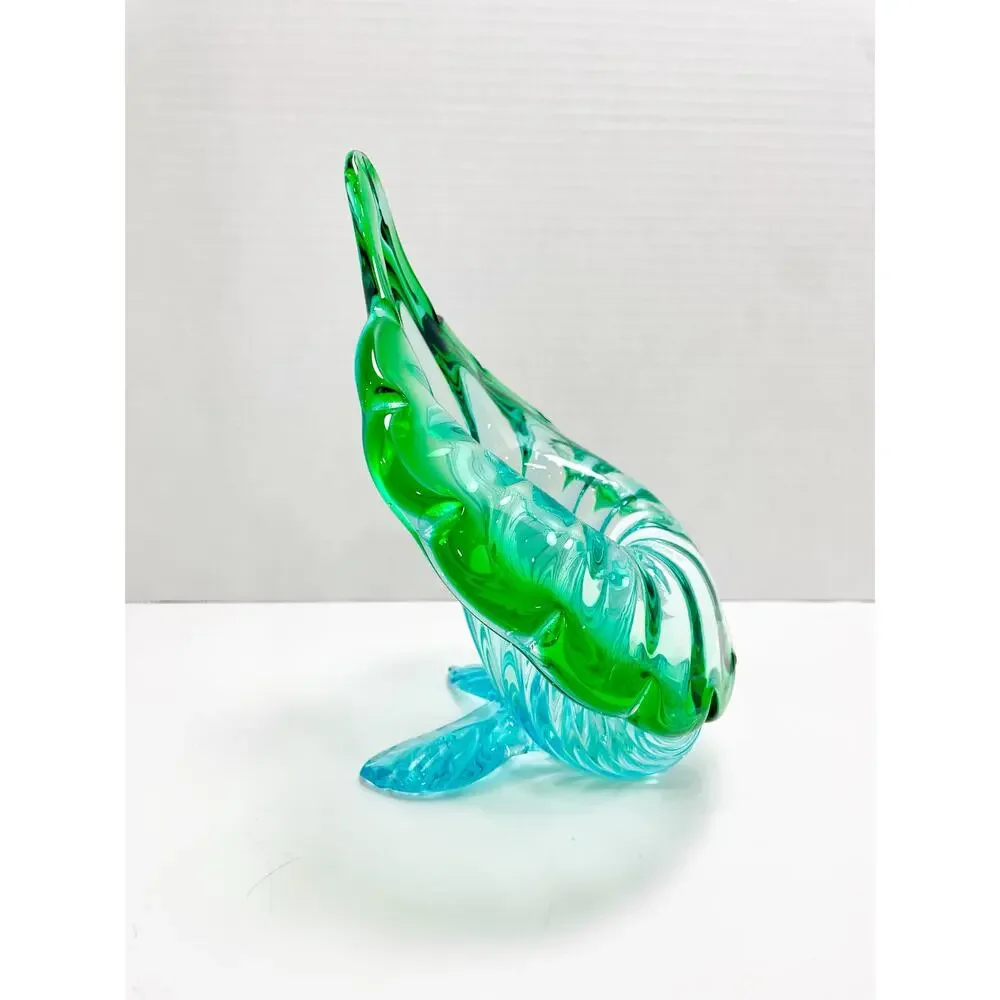 Murano Italian Blown Blue Green Turquoise Glass 